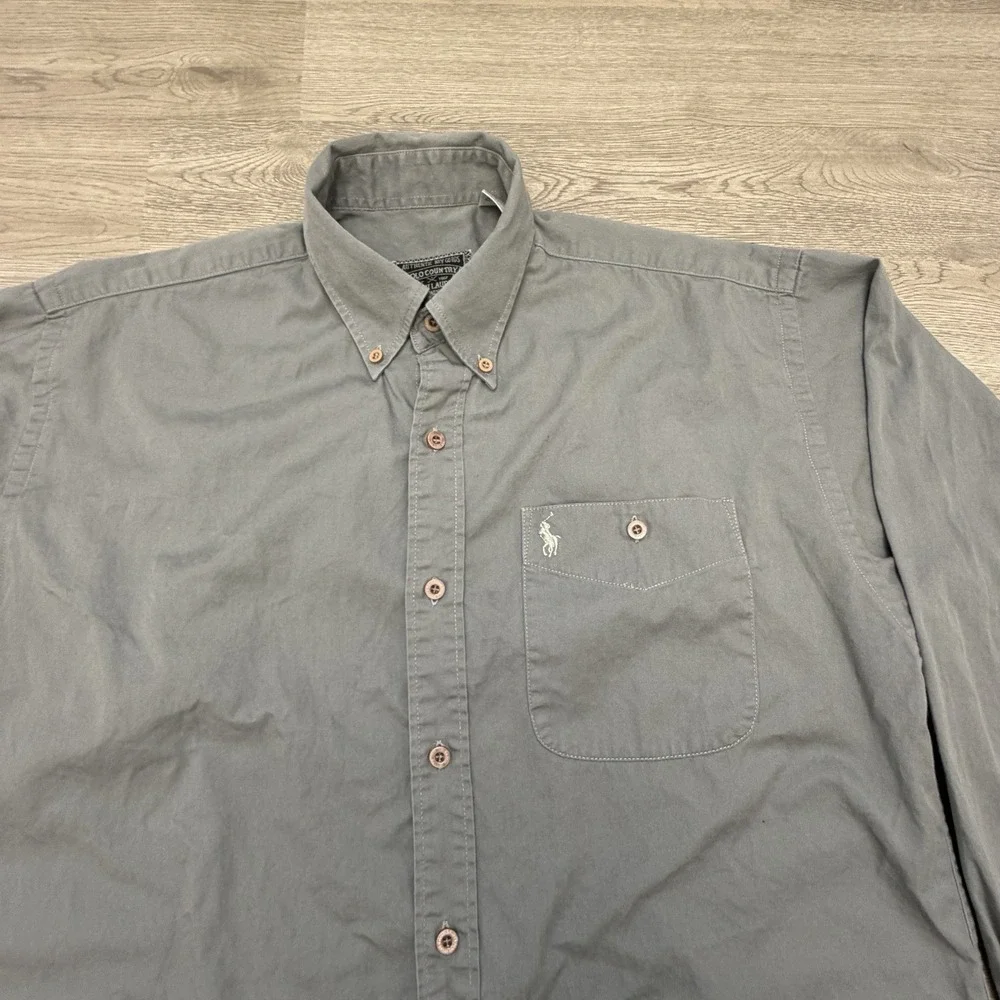 Polo Country Ralph Lauren Button Down Shirt Mens Large Vintage Y2K Cotton